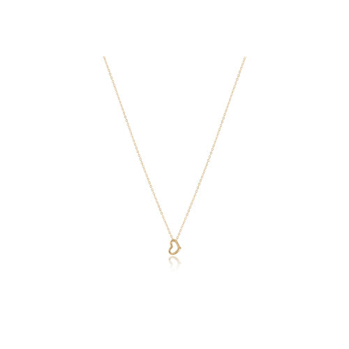 16" NECKLACE GOLD, LOVE SMALL GOLD CHARM