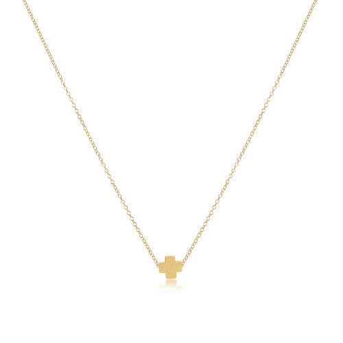 16" NECKLACE GOLD, SIGNATURE CROSS GOLD
