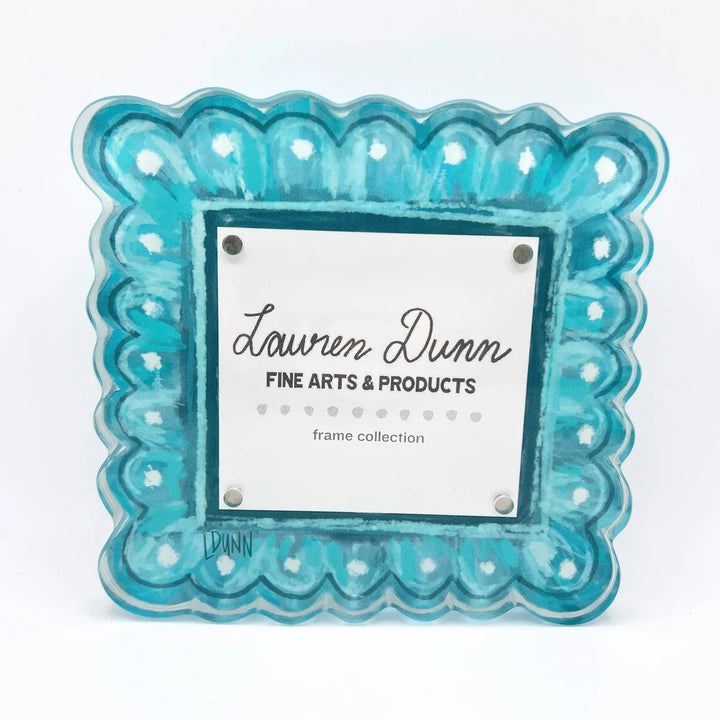 TEAL SCALLOP ACRYLIC FRAME