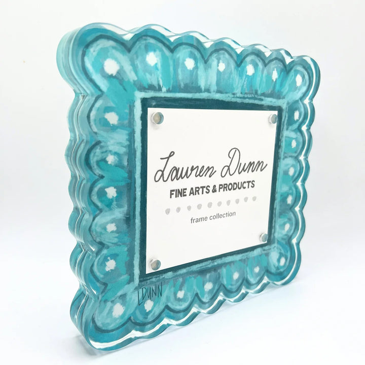 TEAL SCALLOP ACRYLIC FRAME