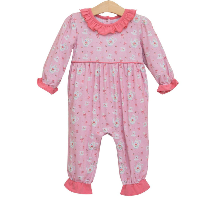 TEA FOR TWO PRINT PINK ROMPER