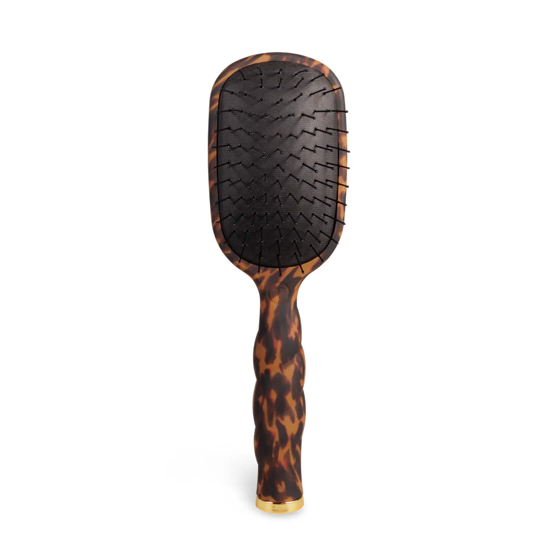 tortoise pattern hair brush set with handheld mirror and cleaning tool brown spotted beauty accessories set