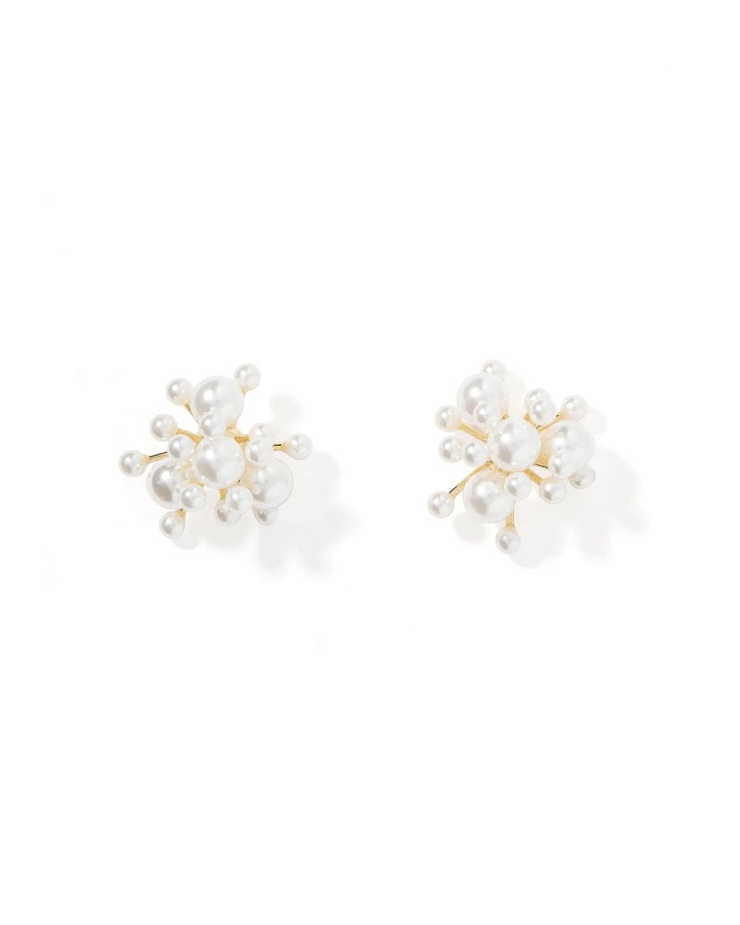 Linny Co Alana statement earrings with clustered white pearls and gold-tone details