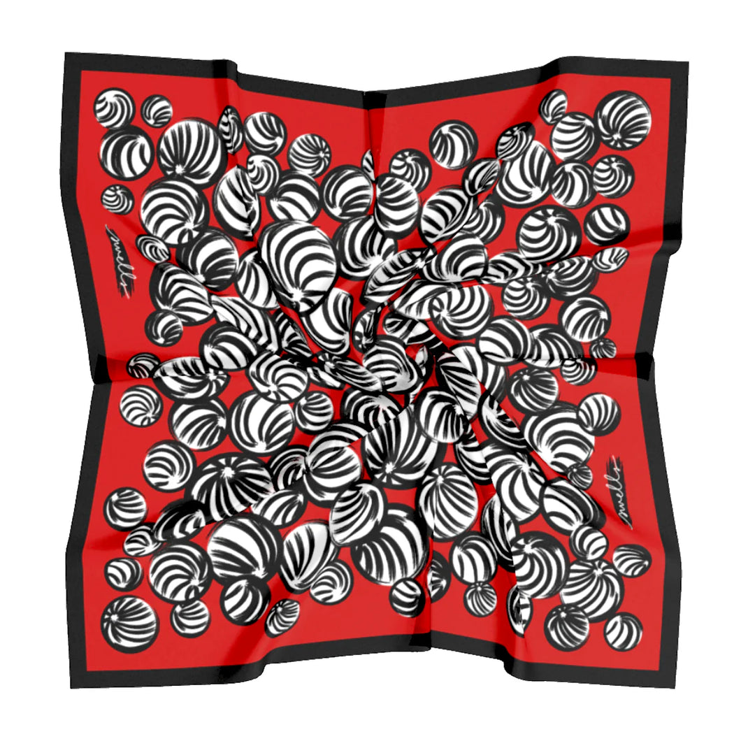 RED & BLACK CIRCLES GAME DAY SCARF