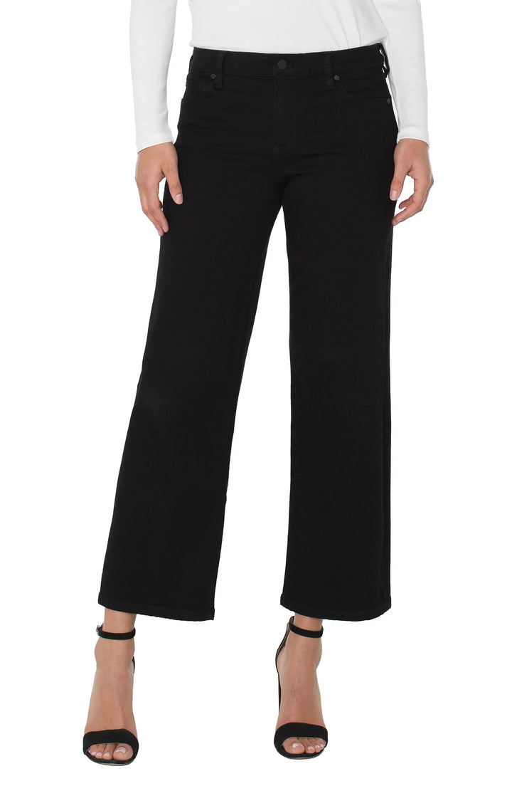 LIVERPOOL: STRIDE CROP WIDE | BLACK RINSE