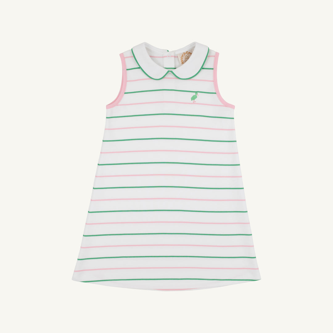 PETER PAN COLOR PINK WHITE AND GREEN STRIPE DRESS