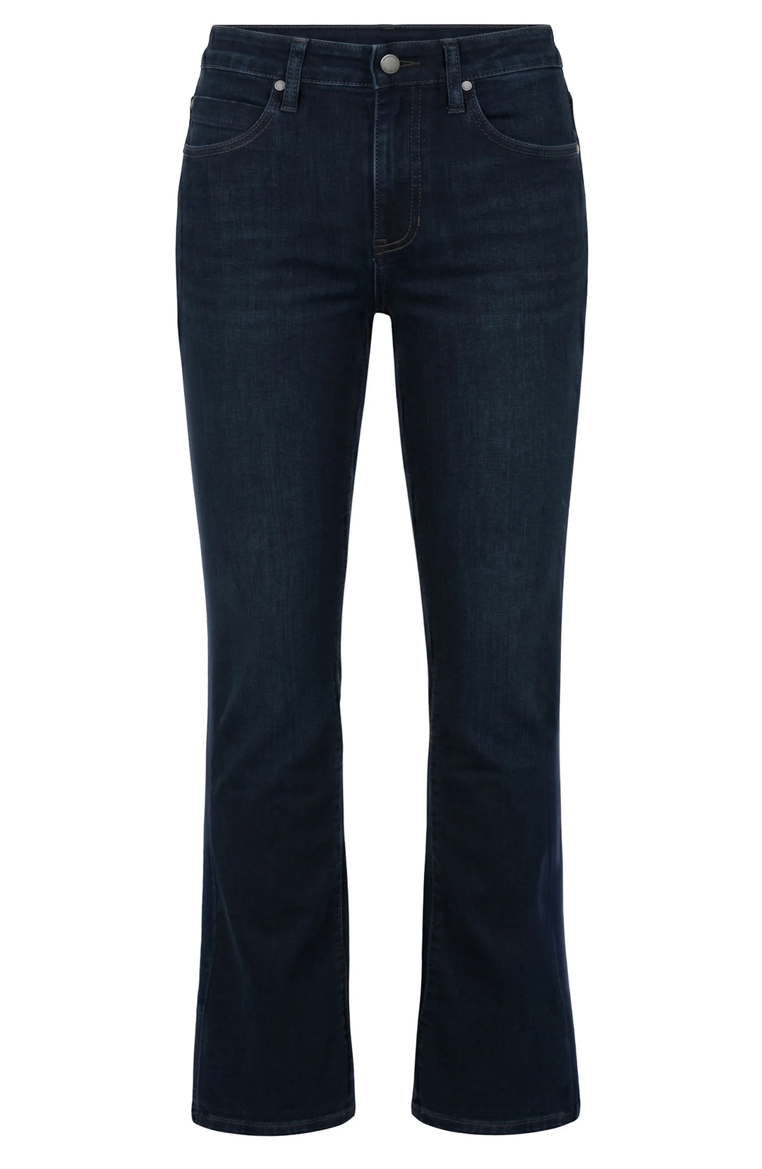 Dark blue jeans on a white background