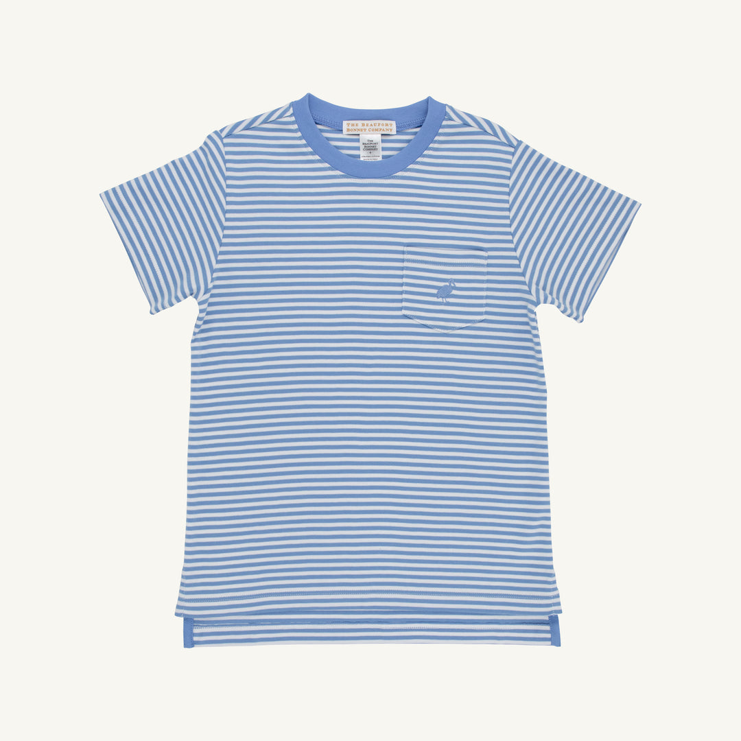 BLUE STRIPE CARTER CREWNECK SHORT SLEEVE