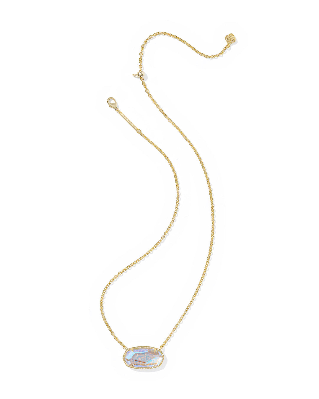 ELISA STATEMENT SHORT PENDANT NECKLACE, GOLD DICHROIC GLASS