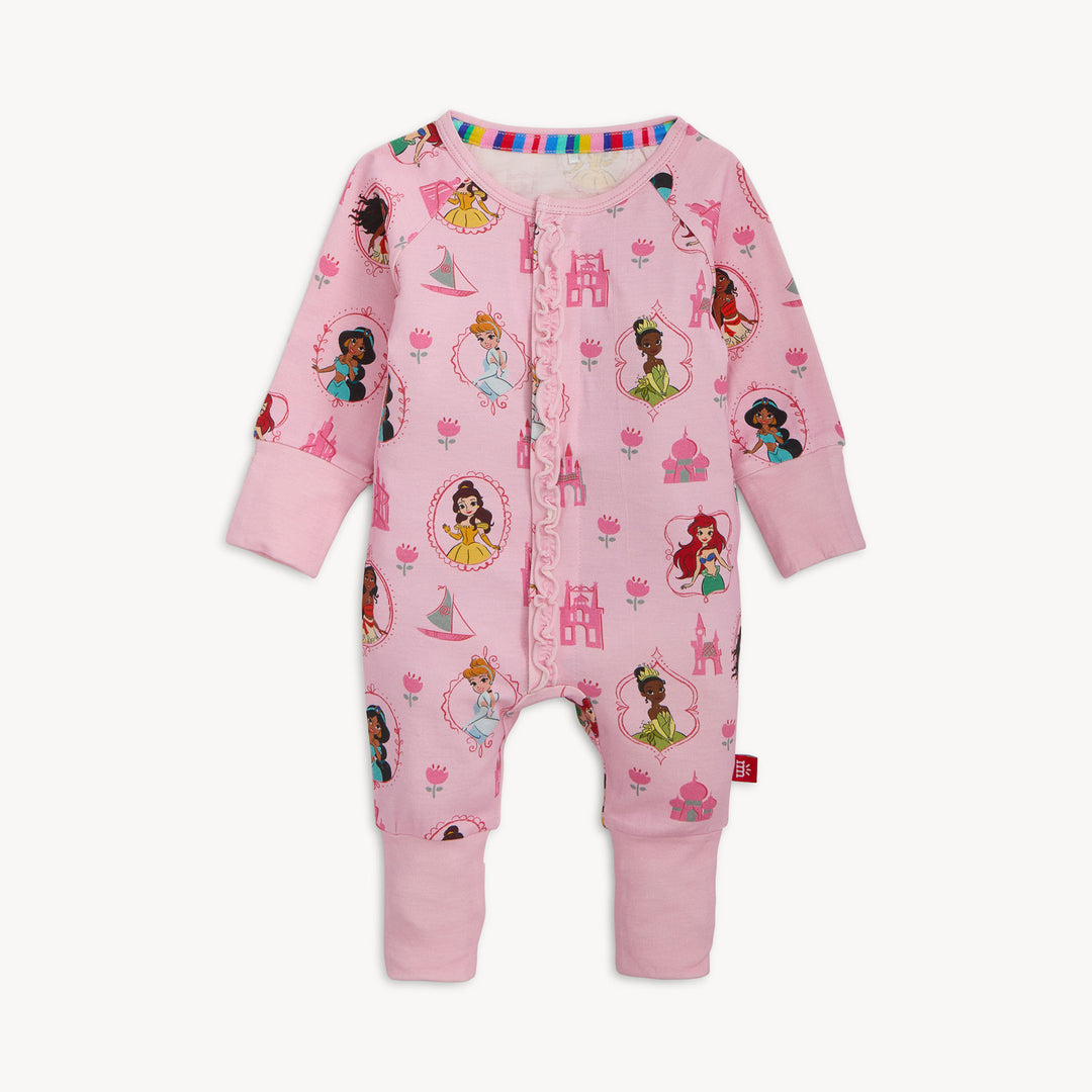 PINK GIRLS COVERALL WITH DISNEY PRINCESSES ON WHITE BACKGROUND