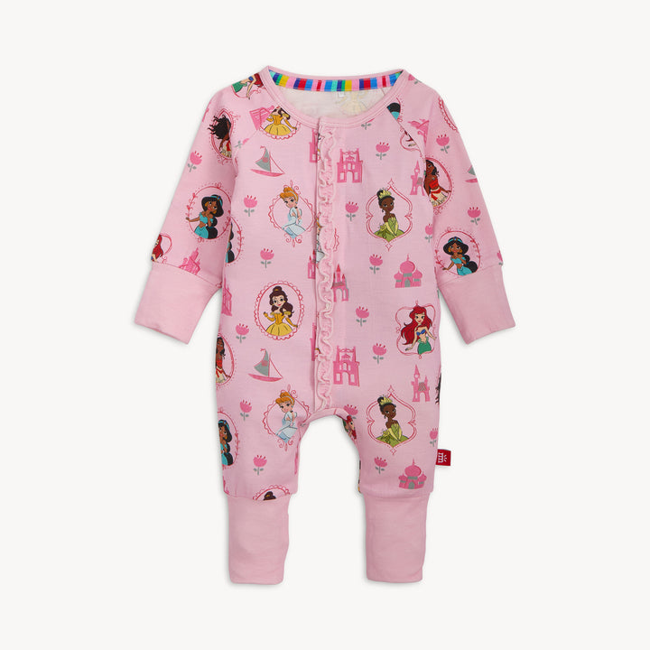 PINK GIRLS COVERALL WITH DISNEY PRINCESSES ON WHITE BACKGROUND