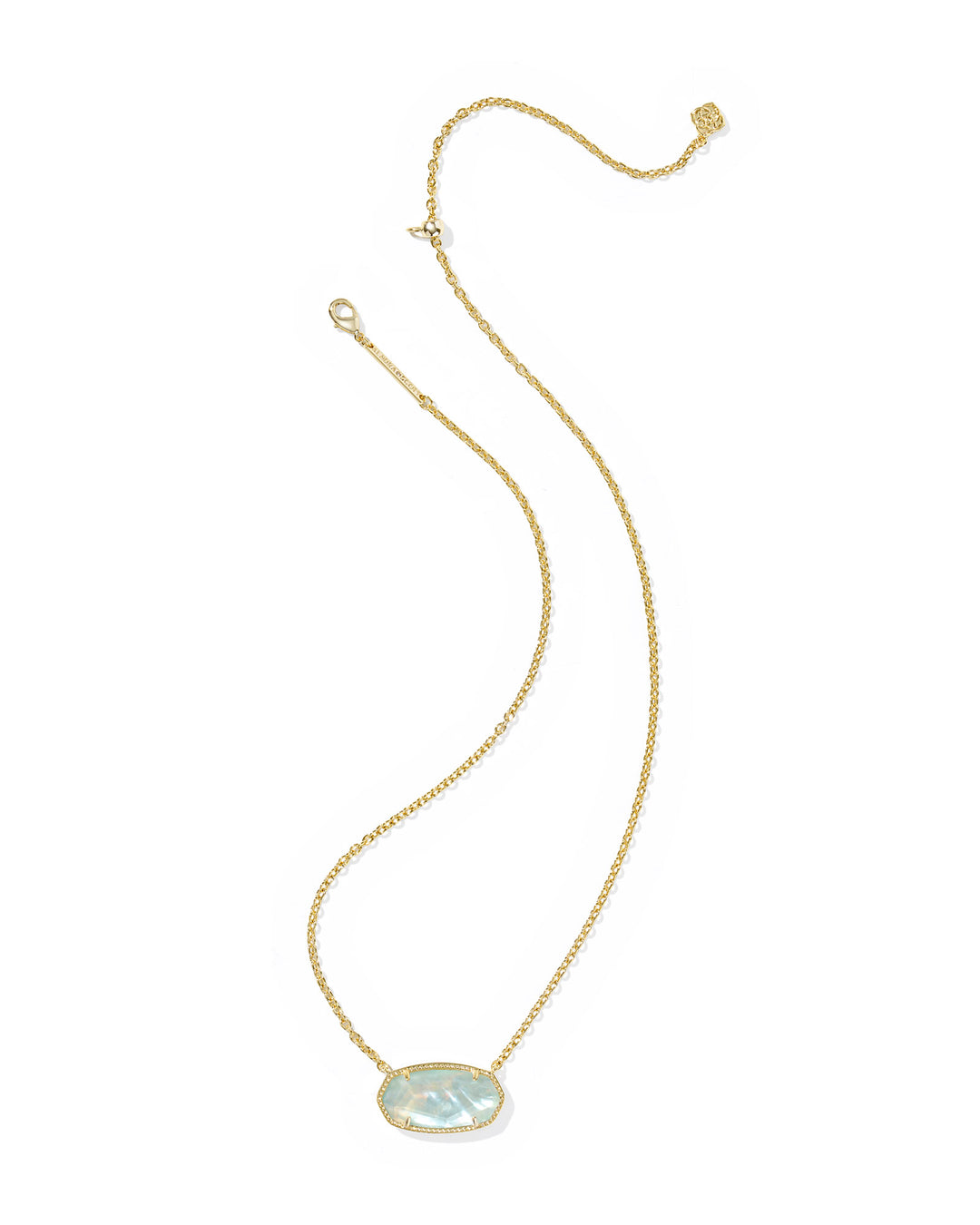 ELISA STATEMENT SHORT PENDANT NECKLACE, GOLD LIGHT BLUE ILLUSION