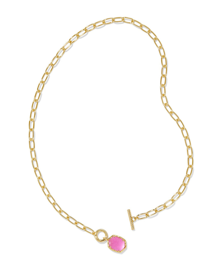 DAPHNE LINK AND CHAIN NECKLACE, GOLD AZALEA ILLUSION