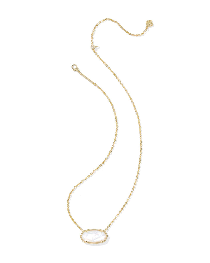 ELISA STATEMENT SHORT PENDANT NECKLACE, GOLD IVORY MOTHER OF PEARL