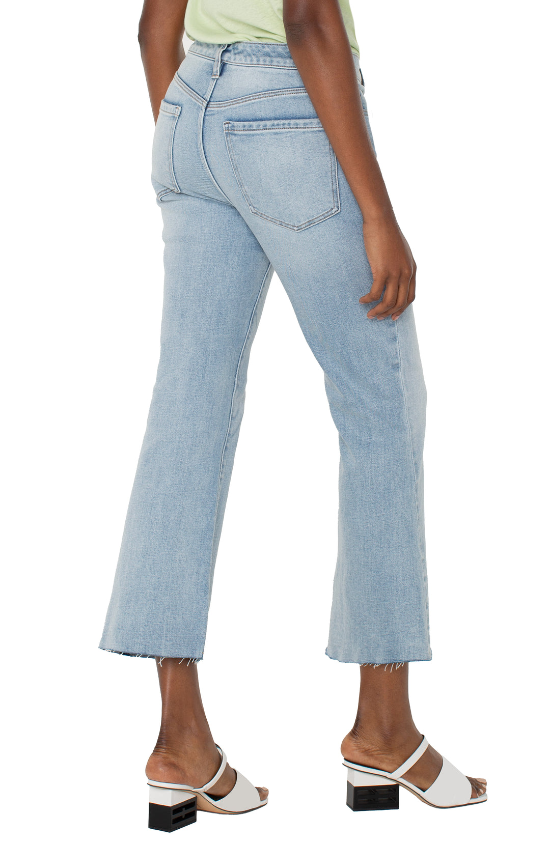 LIVERPOOL: HANNAH HIGH RISE CROP FLARE WITH CUT HEM | SAN CLEMENTE