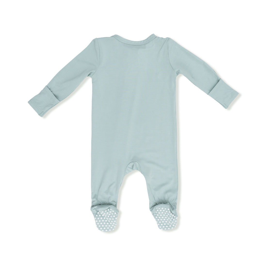 MISTY BLUE SOLID ZIPPER FOOTIE