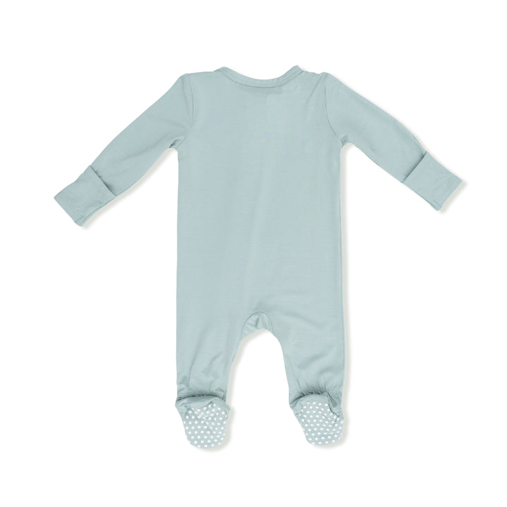 MISTY BLUE SOLID ZIPPER FOOTIE