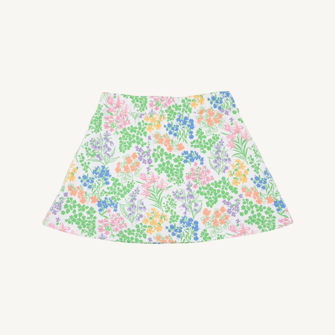 GIRLS SKORT FLORAL PRINT GREEN