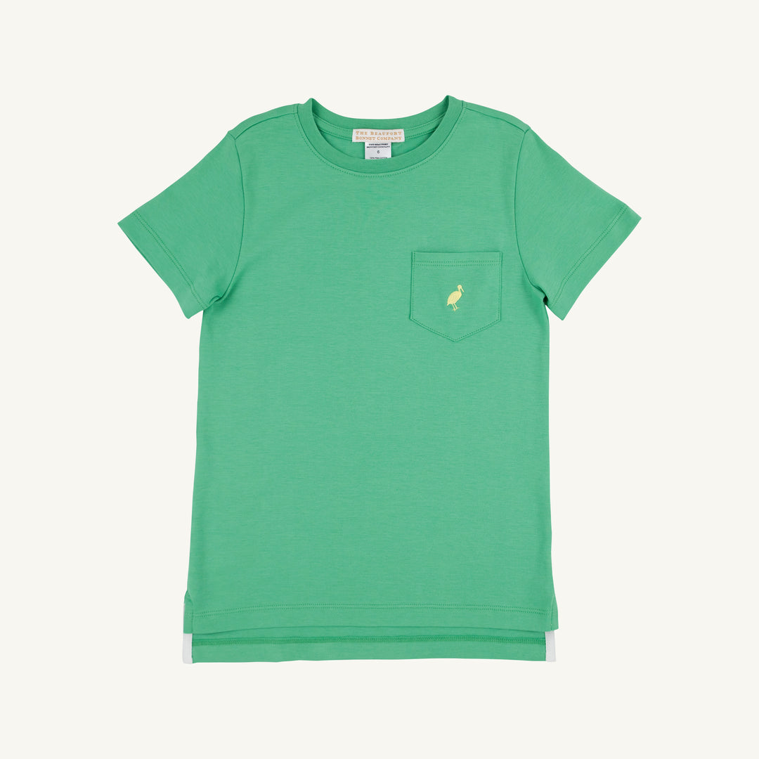 GREEN SHORT SLEEVE CREW NECK WITH YELLOW STORK