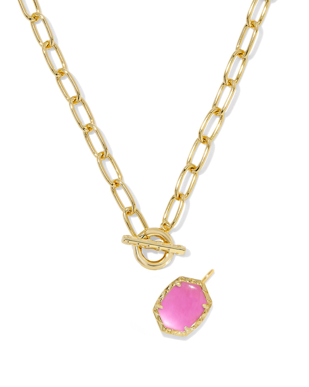 DAPHNE LINK AND CHAIN NECKLACE, GOLD AZALEA ILLUSION