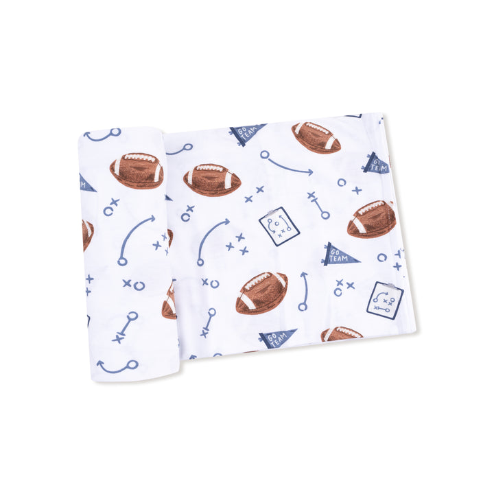 TOUCHDOWN TIME NAVY SWADDLE BLANKET