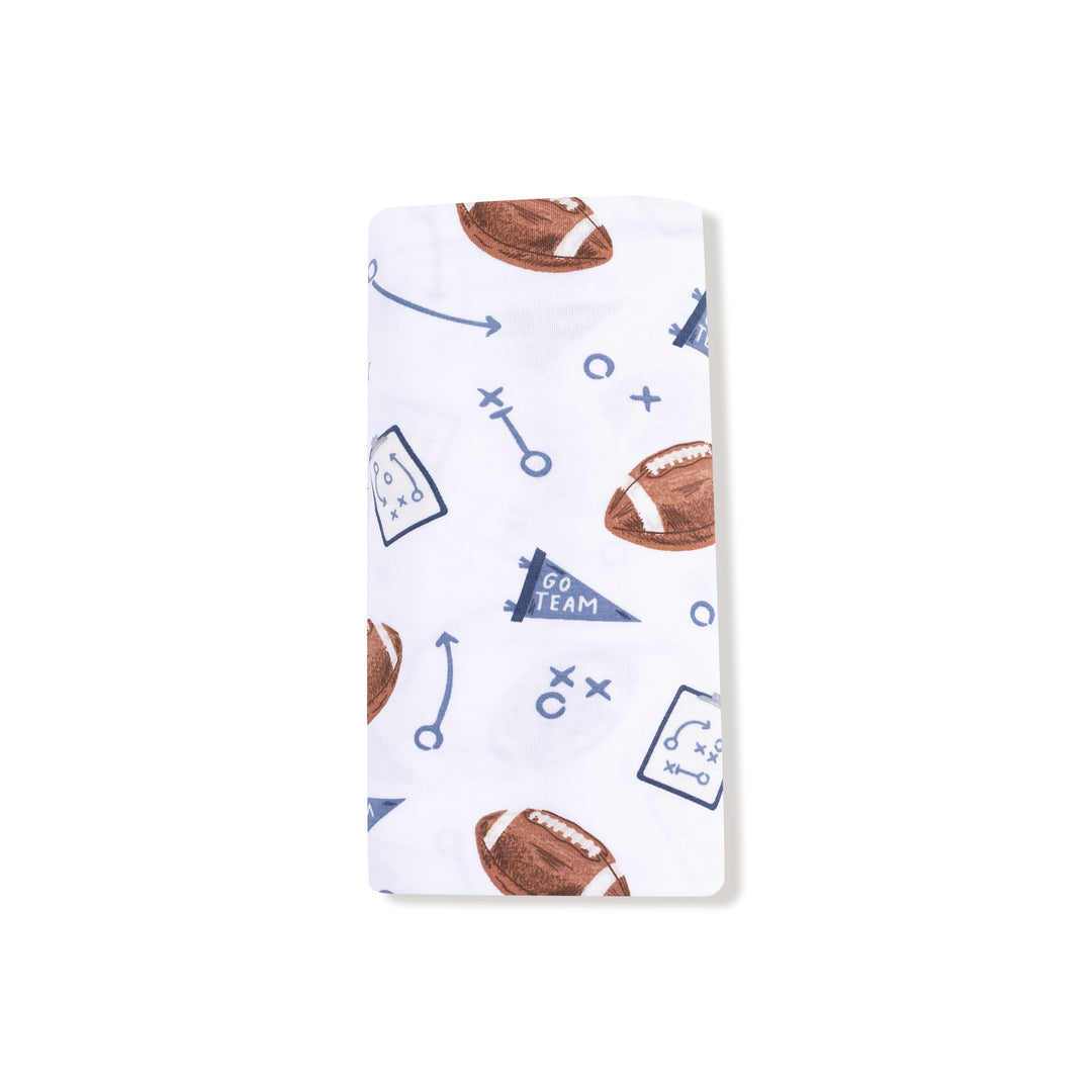 TOUCHDOWN TIME NAVY SWADDLE BLANKET