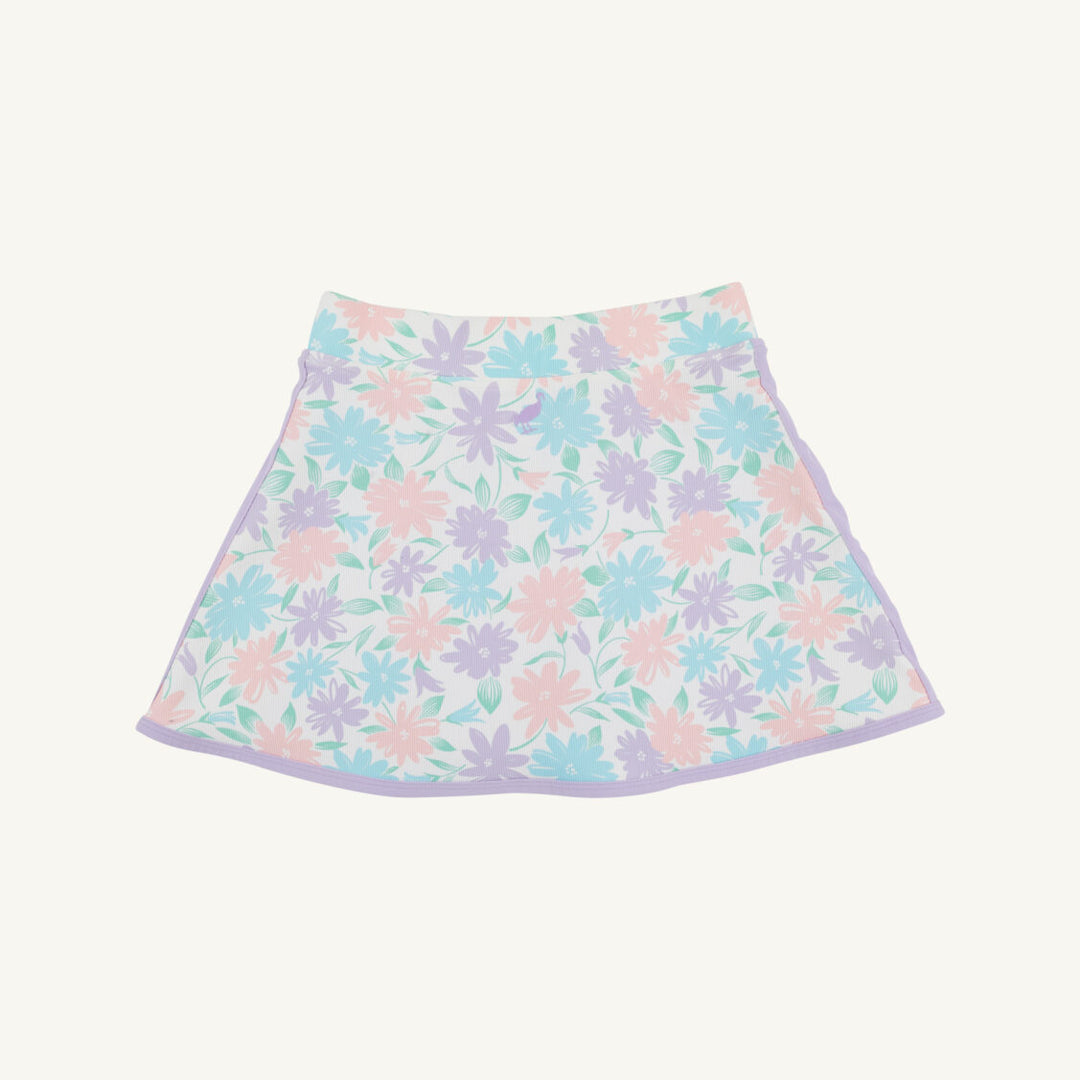 Pastel floral skirt on a white background