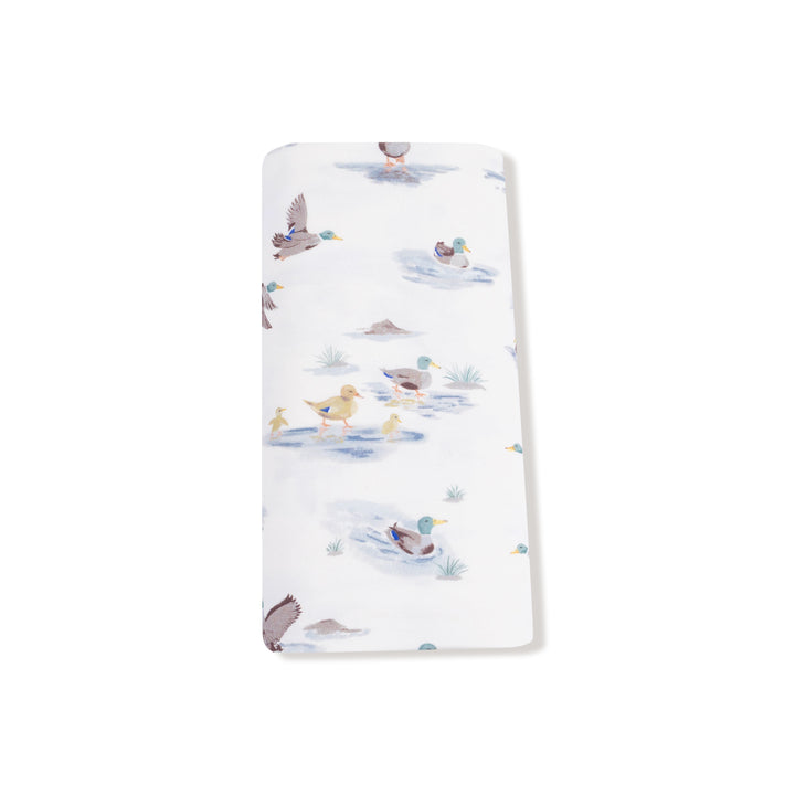swaddle with duck design on a white background
