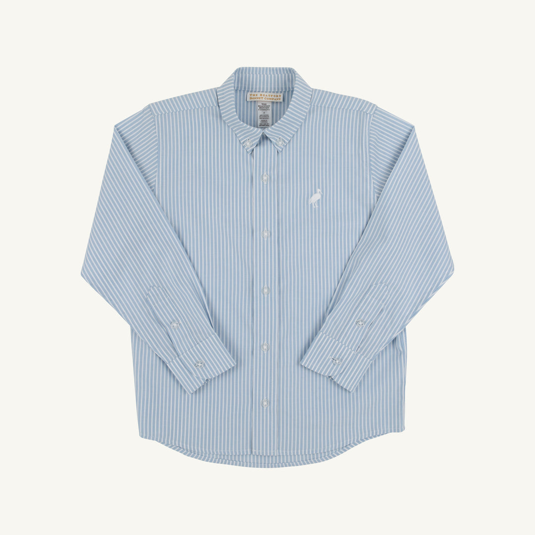 BOYS OXFORD SHIRT IN BLUE WHITE STRIPE