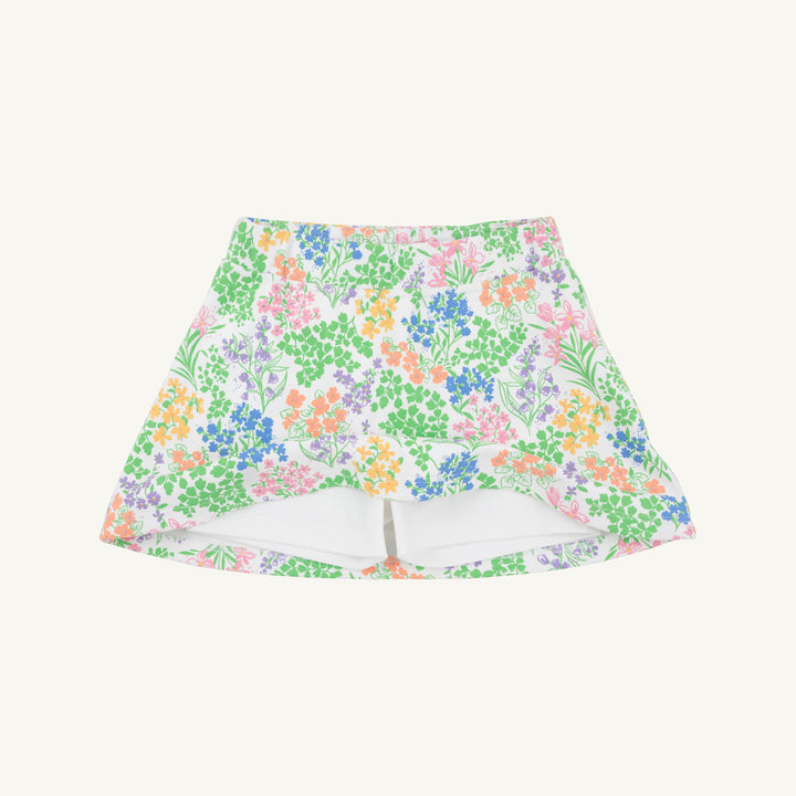 GIRLS SKORT FLORAL PRINT GREEN