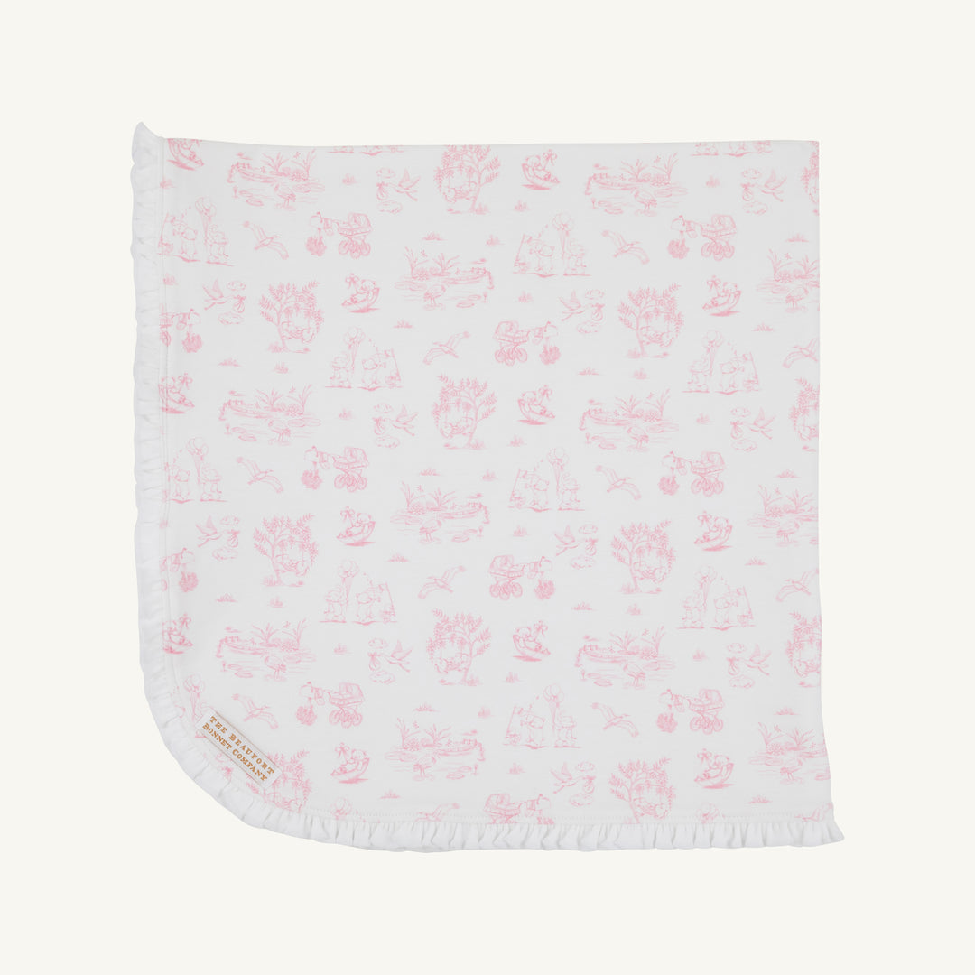 SIR PROPERS SWEET ARRIVAL HAMPTONS HOT PINK BABY BUGGY BLANKET