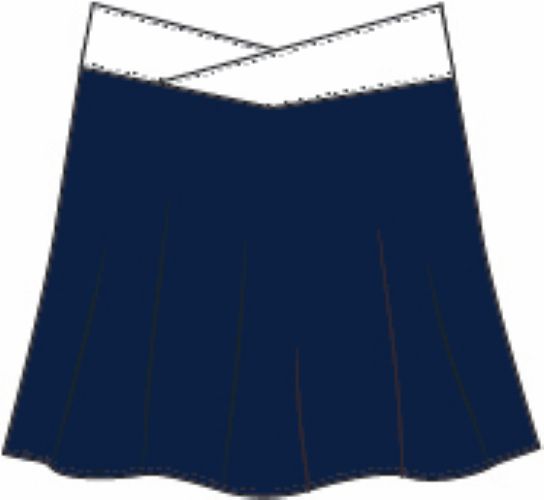 navy girls athletic skort with white waistband