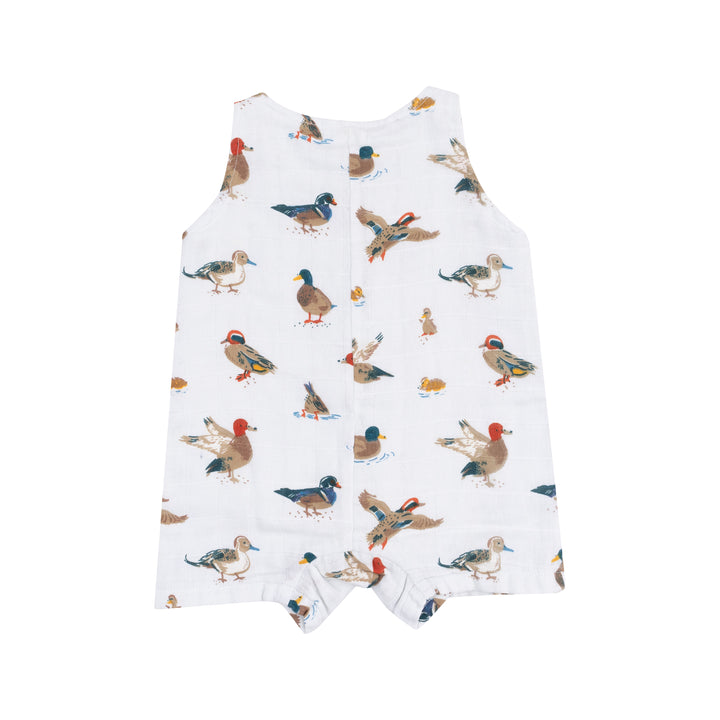 WOODLAND DUCKS MUSLIN SHORTIE ROMPER