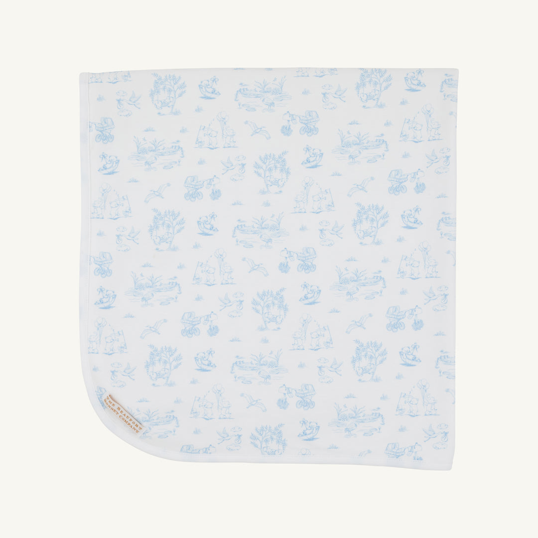 SIR PROPERS SWEET ARRIVAL BEALE STREET BLUE BABY BUGGY BLANKET