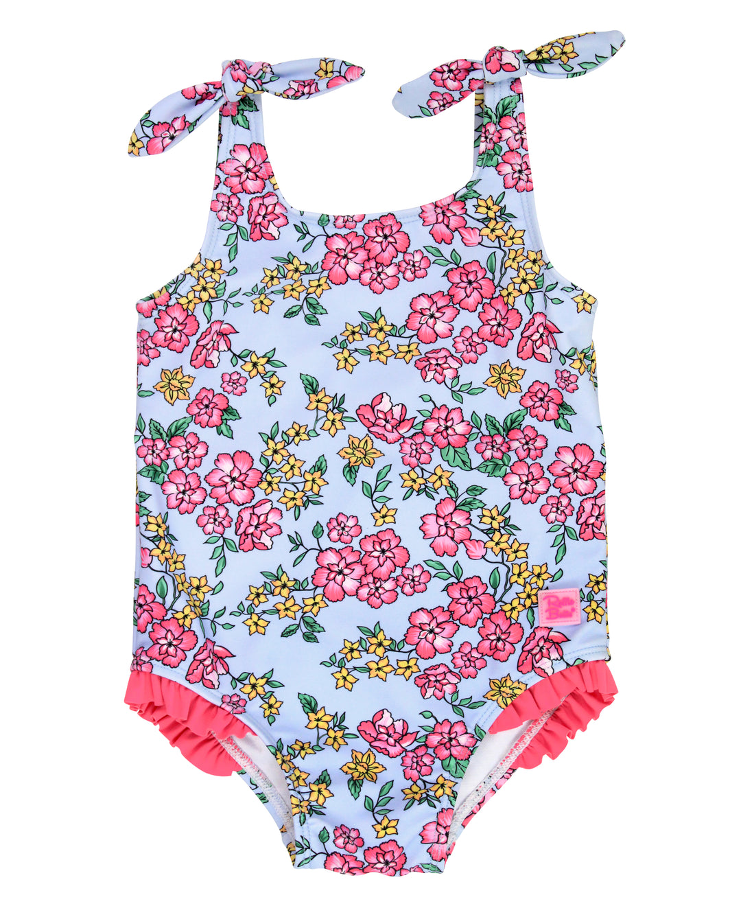 CHEERFUL BLOSSOMS TIE SHOULDER SWIMSUIT