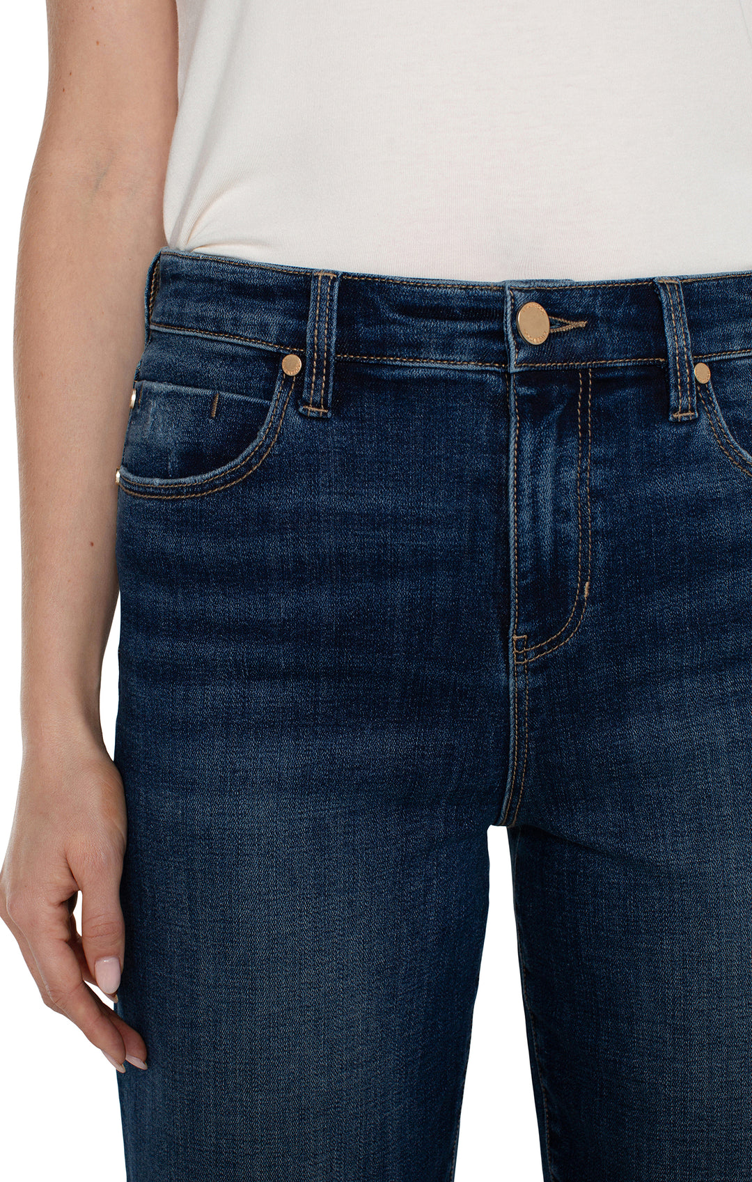 LIVERPOOL: STRIDE HIGH RISE CROP W/ WIDE CUT HEM | BOWERS