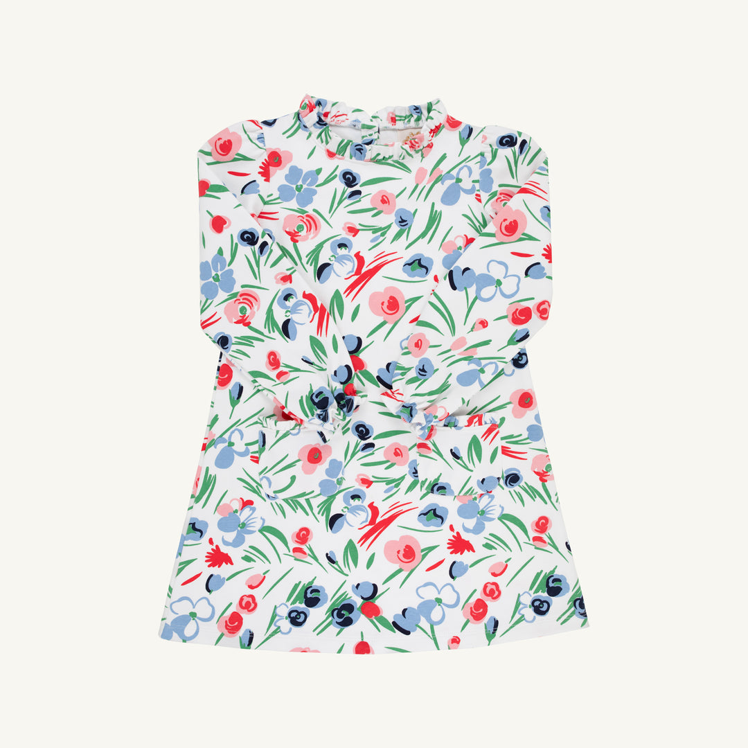 LONG SLEEVE GIRLS DRESS WITH FLORAL PRINT ALL OVER 