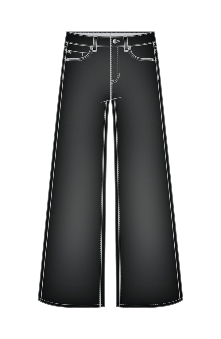 LIVERPOOL: STRIDE CROP WIDE | BLACK RINSE