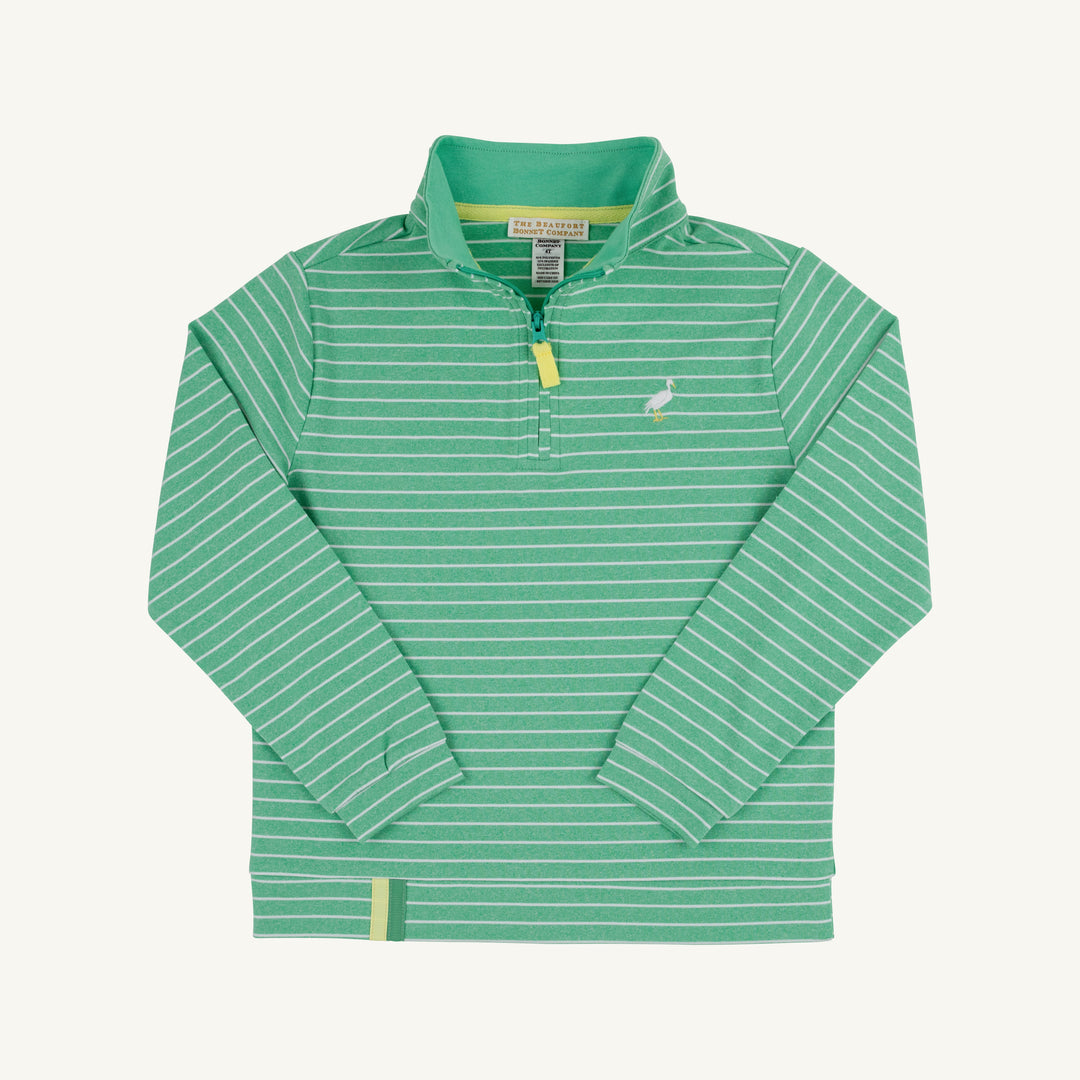 GREEN WITH WHITE STRIPE HALF ZIP FOR CHILDREN WITH WHITE STORK