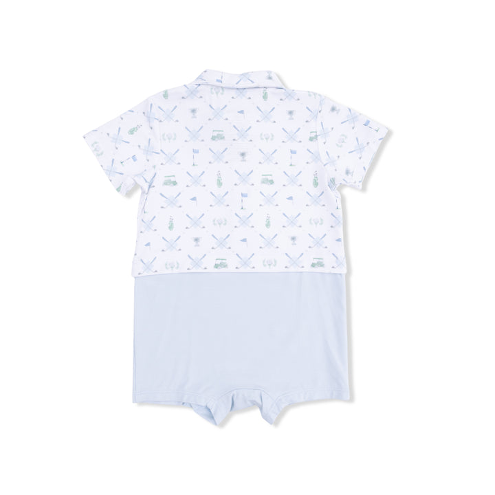 Baby romper with butterfly pattern on a white background
