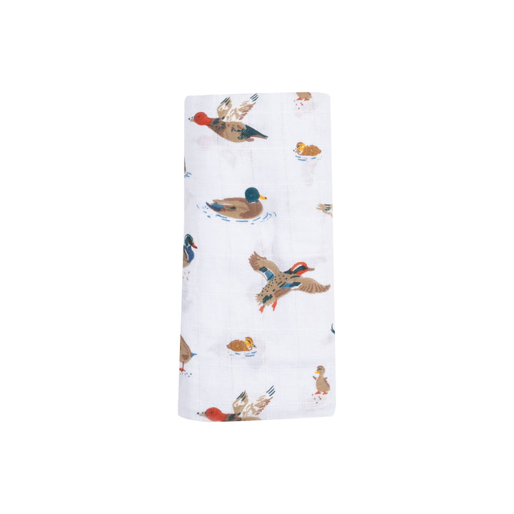 WOODLAND DUCKS MUSLIN SWADDLE BLANKET