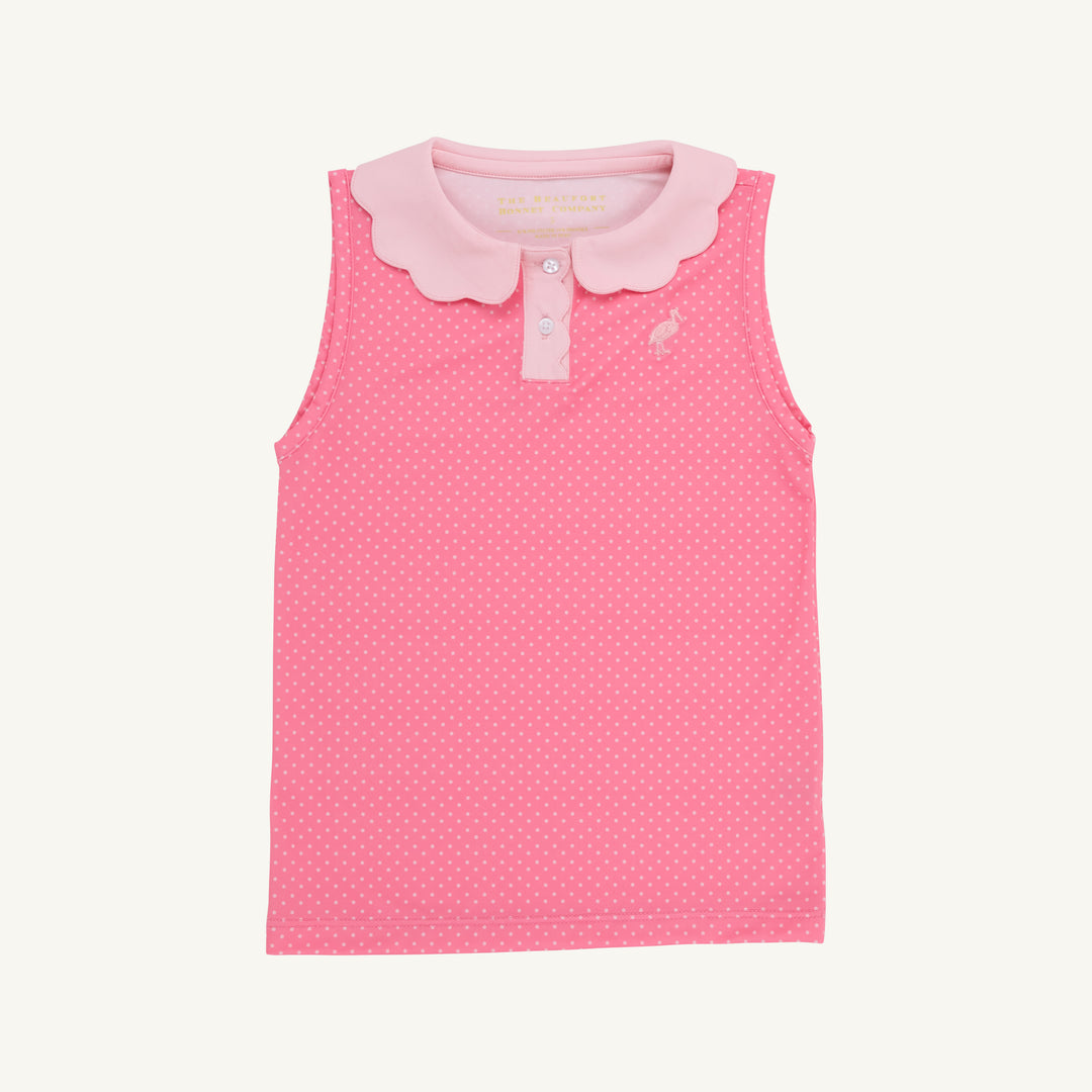 Romany Rose Microdot/Sandpearl Pink SLEEVELESS POLO