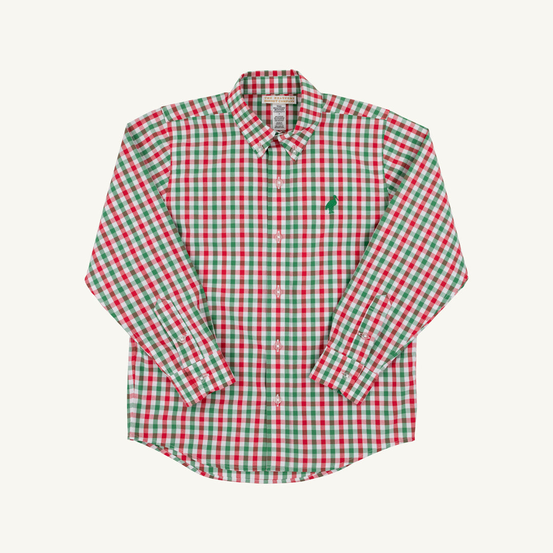 RICHMOND RED & KIAWAH KELLY GREEN GINGHAM DEAN'S LIST DRESS SHIRT
