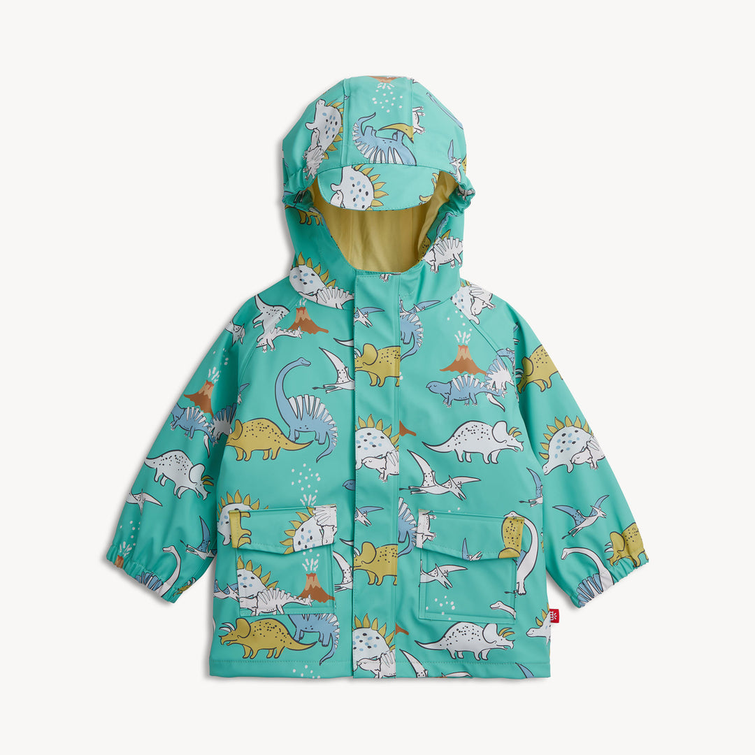GREEN COLOR CHANGING RAINCOAT WITH DINOS
