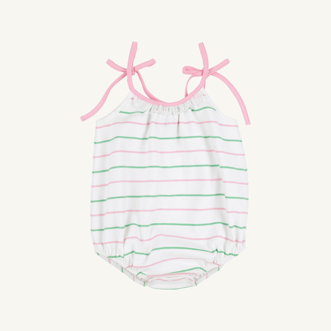 SLEEVELESS PINK GREEN WHITE STRIPE BUBBLE