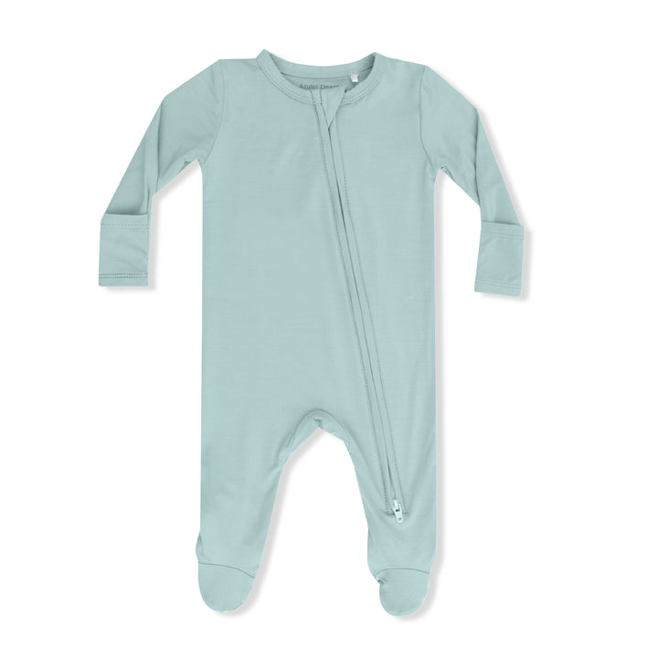 MISTY BLUE SOLID ZIPPER FOOTIE