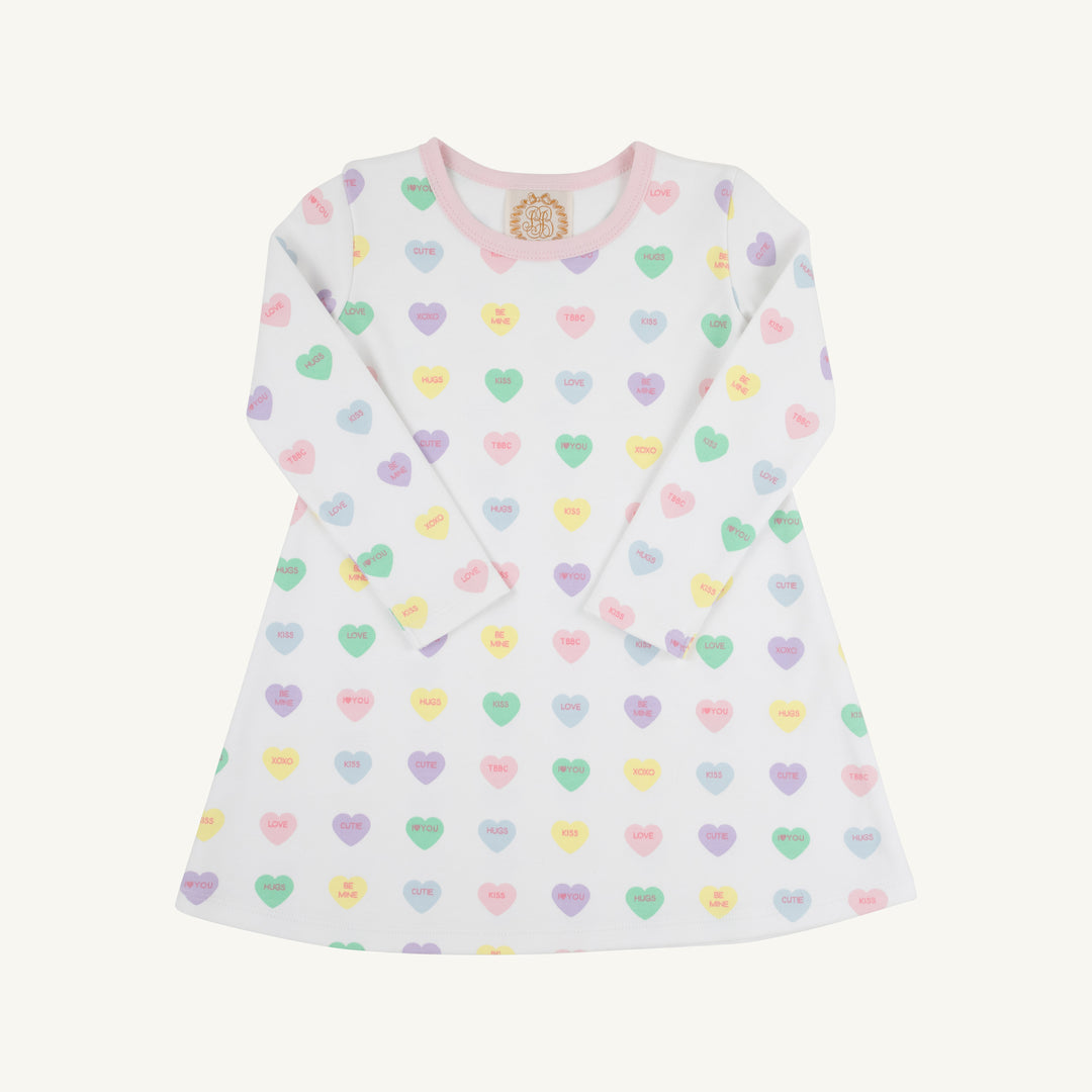 LONG SLEEVE CHILDREN'S DRESS WITH COLORFUL HEARTS