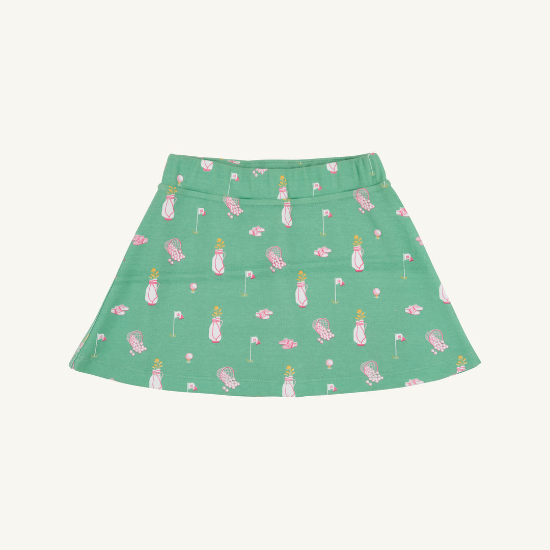 GREEN SKORT WITH PINK GOLF MOTIFS