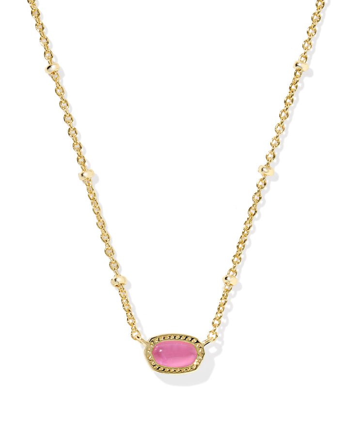 MINI ELISA SATELLITE SHORT PENDANT NECKLACE, GOLD AZALEA ILLUSION