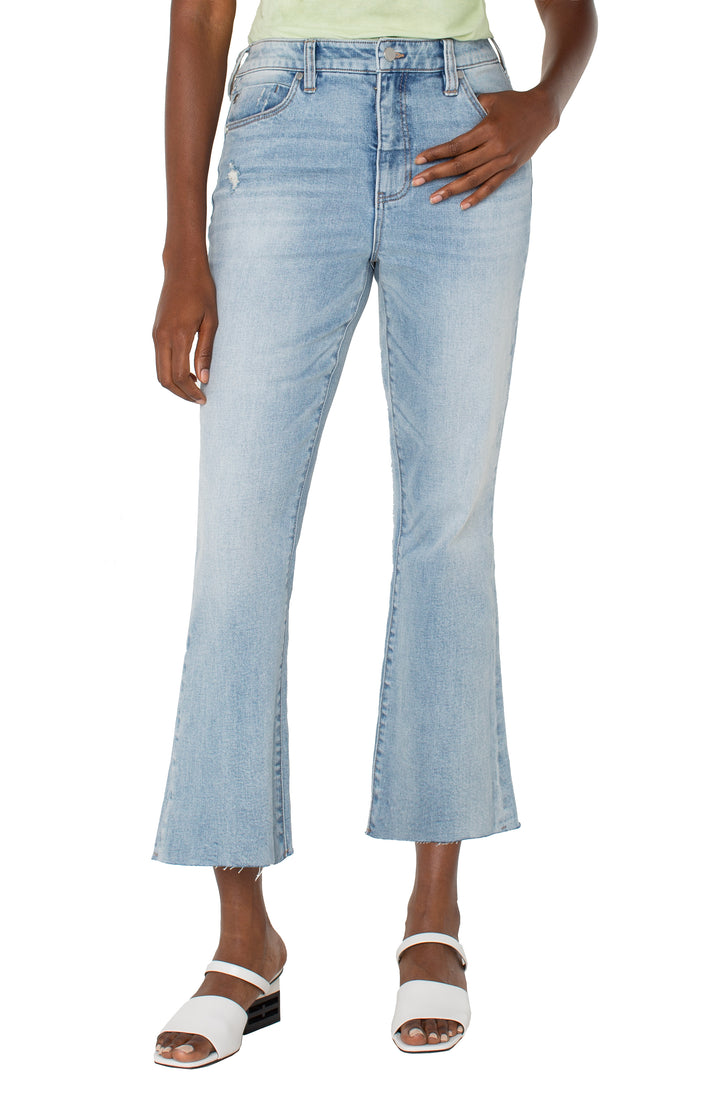 LIVERPOOL: HANNAH HIGH RISE CROP FLARE WITH CUT HEM | SAN CLEMENTE